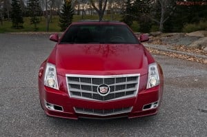 2011 Cadillac CTS Coupe front view in red
