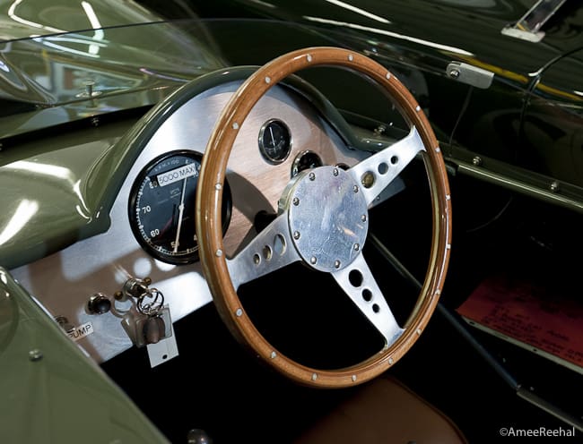 1955 Tojeiro Bristol interior steering wheel