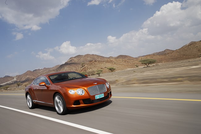 2011 Bentley Continental GT driving on road front view