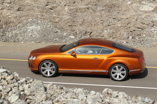 2011 Bentley Continental GT top side view parked on road