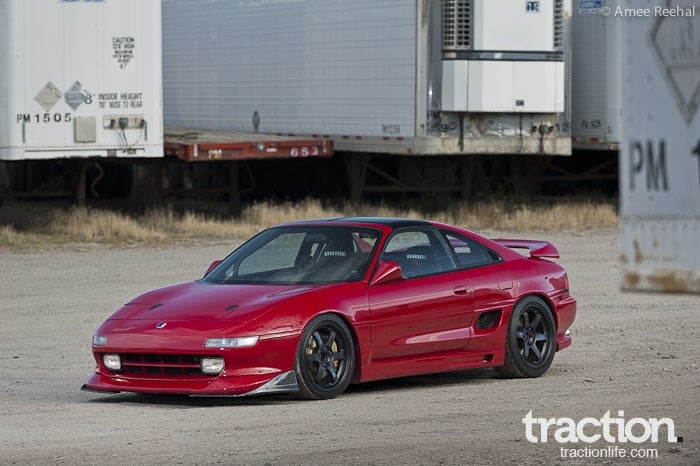 red 1991 toyota MR2 tuned out