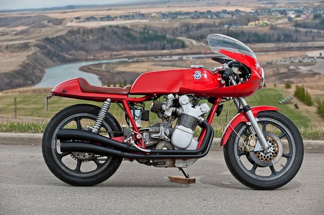 Willie deWit’s 1975 MV Agusta 750S America side view parked on road