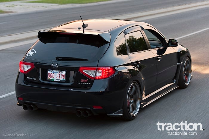 2008 Subaru STI Hatchback Rear rolling shot