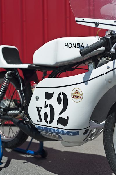 Restored 1977 Honda MT125R GP Racer motorcycle fuel tank and engine cover