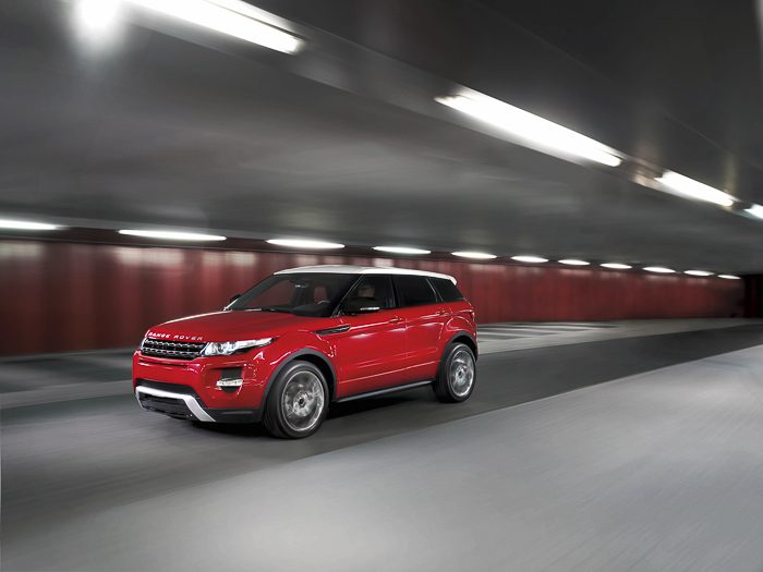 2013 Range Rover Evoque front driving fast