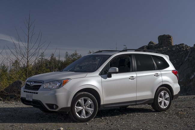 White 2014 Subaru Forester side view front