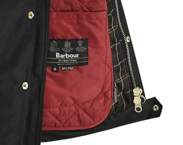 Barbour International Short Motorcycle Jacket inside liner