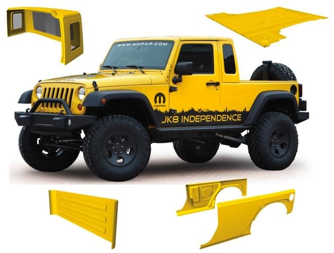 Convert a Jeep Wrangler into a pickup with MOPAR's JK-8 Conversion Kit