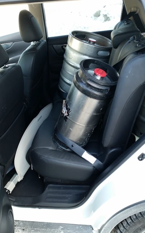 2015 Nissan Rogue SL AWD 2nd row with beer kegs