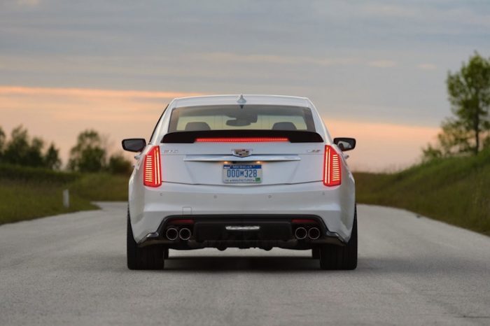 white 2016-cadillac-cts-v rear head on