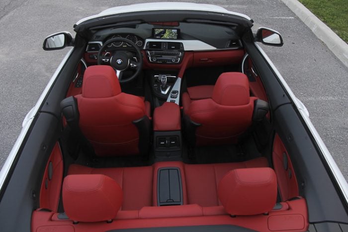 2015 BMW 435i Convertible interior top view with top down