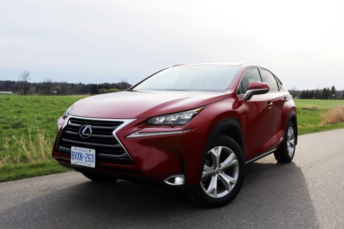 2016 Lexus NX 300h in red parked on the road