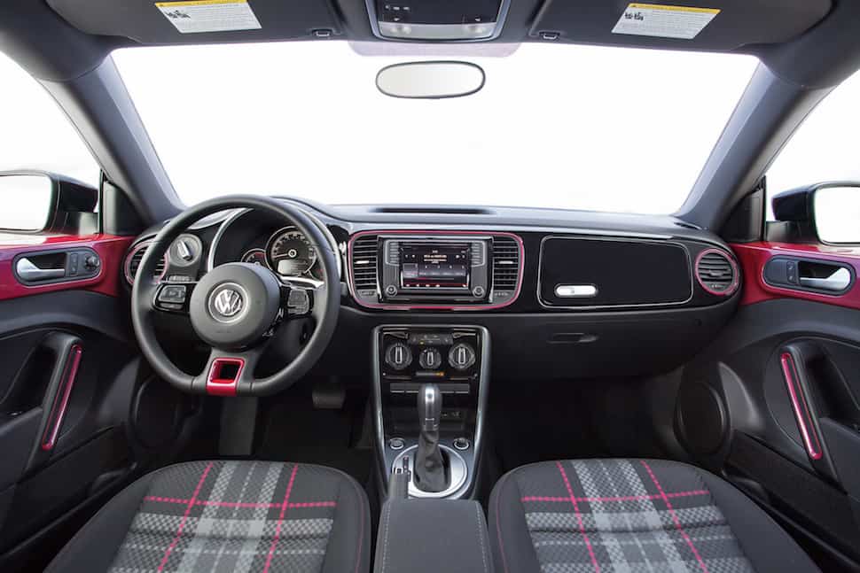 2017 VW Beetle Pink Edition Review interior front cabin view