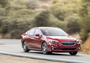2018 subaru impreza sedan driving front view
