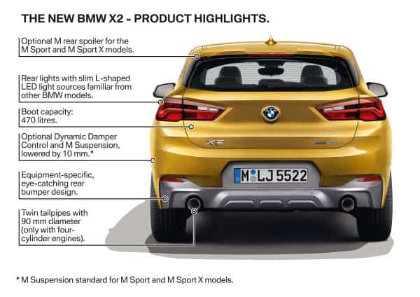 2018 bmw x2 features rear