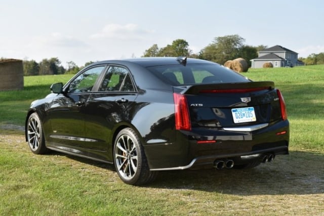 2017 Cadillac ATS-V black rear profile