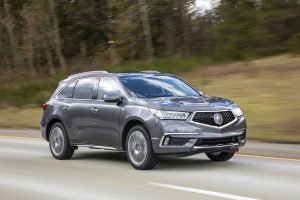 2017 Acura MDX Sport Hybrid driving fast
