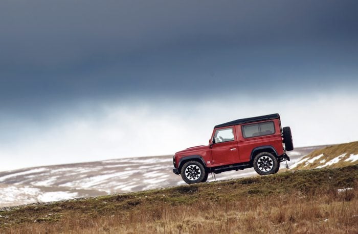 2018 Land Rover Classic Defender Works V8 in red side view