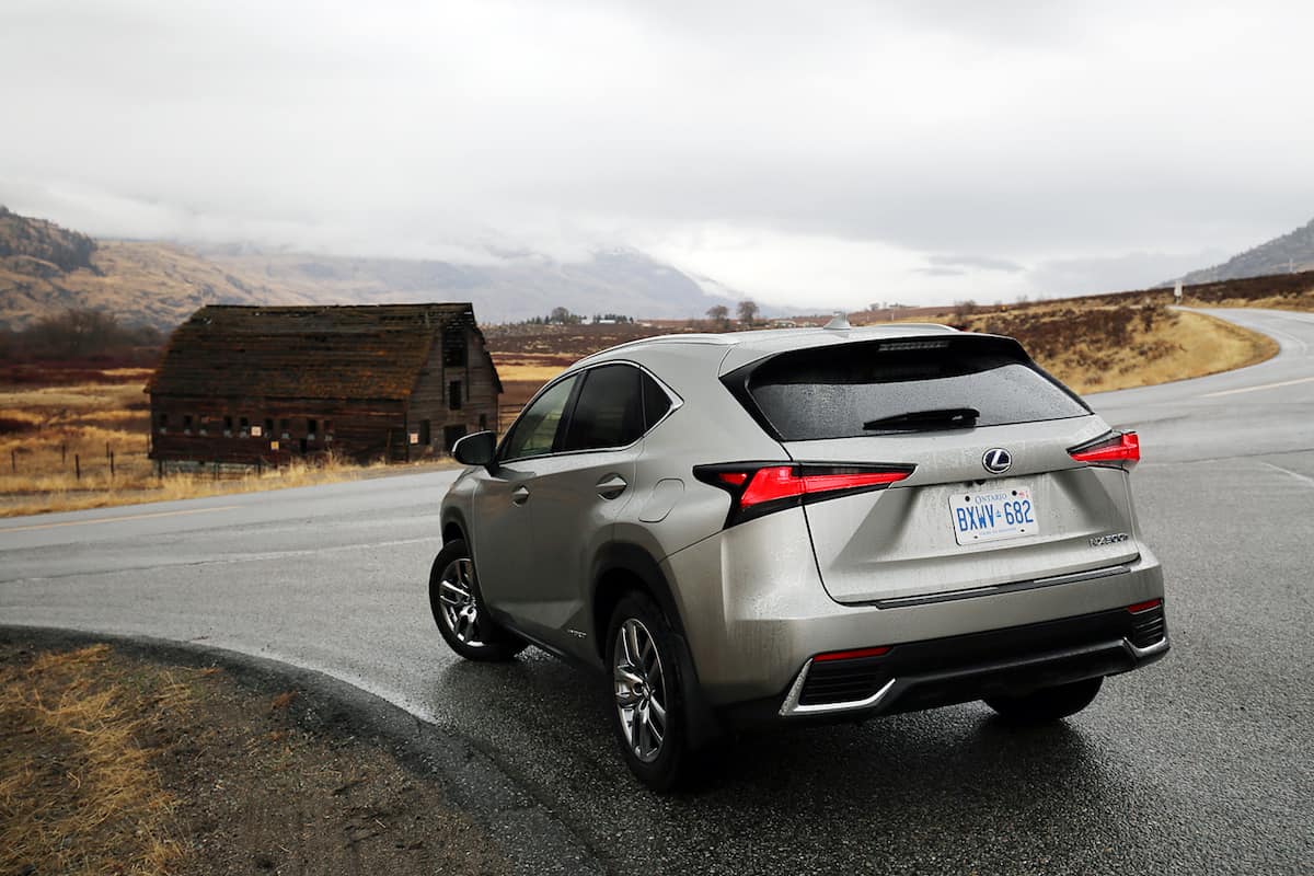 2018 Lexus NX 300 rear view in rain