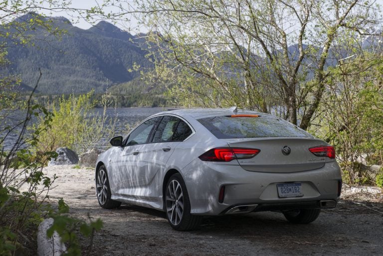 2018 Buick Regal GS rear with taillights on