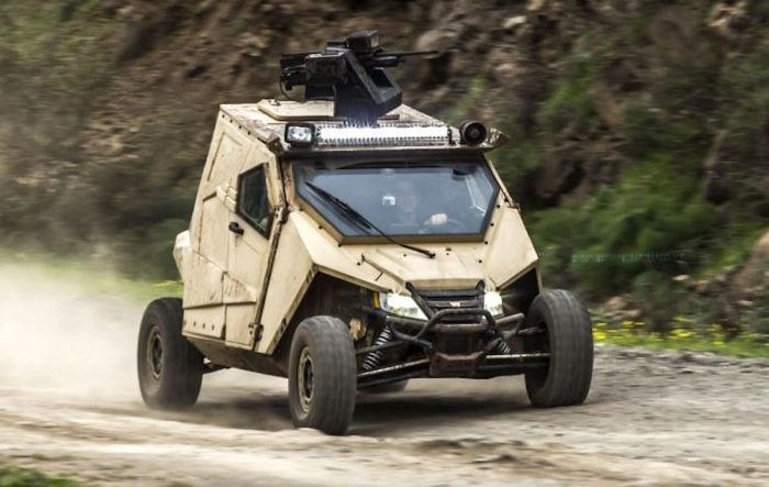 Plasan Yagu armoured vehicle driving