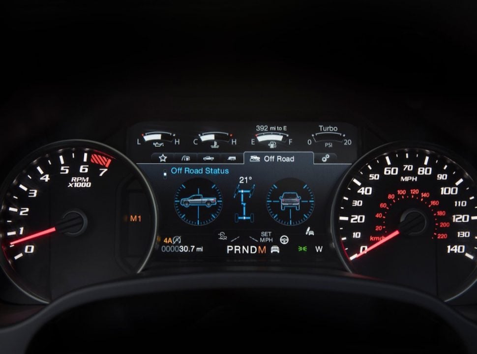 2019 Ford F-150 Raptor interior digital gauge cluster