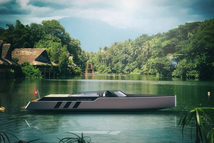 Tesla E-Vision GT Boat concept sideview