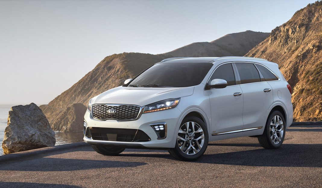 2019 kia sorento white front profile