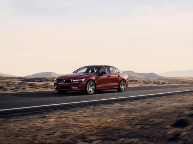 2019 volvo s60 sports sedan front red