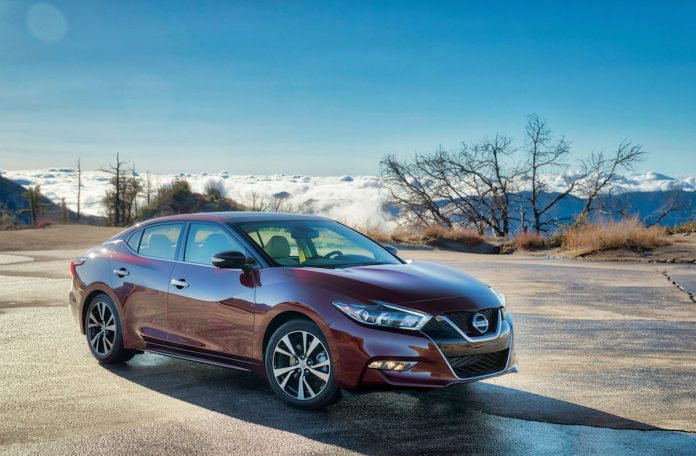 2018 Nissan Maxima review front view red