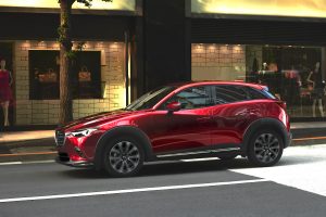 2019 Mazda CX-3 red sideview on street side