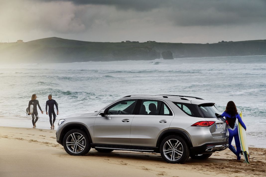 2020 mercedes-benz gle on the beach