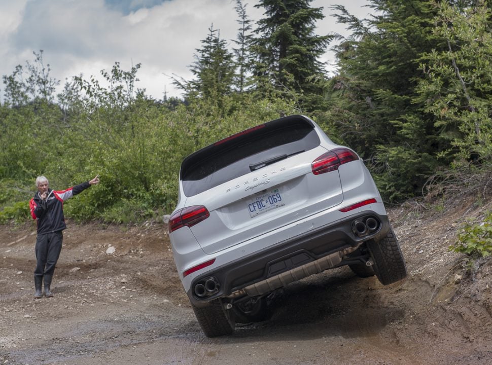 Porsche Travel Experience British Columbia Canada includes off road in the Cayenne SUV