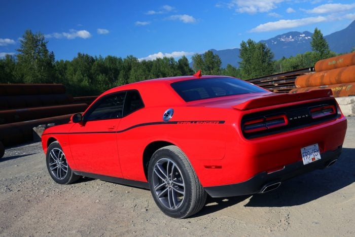 2018 Dodge Challenger GT AWD red rear view