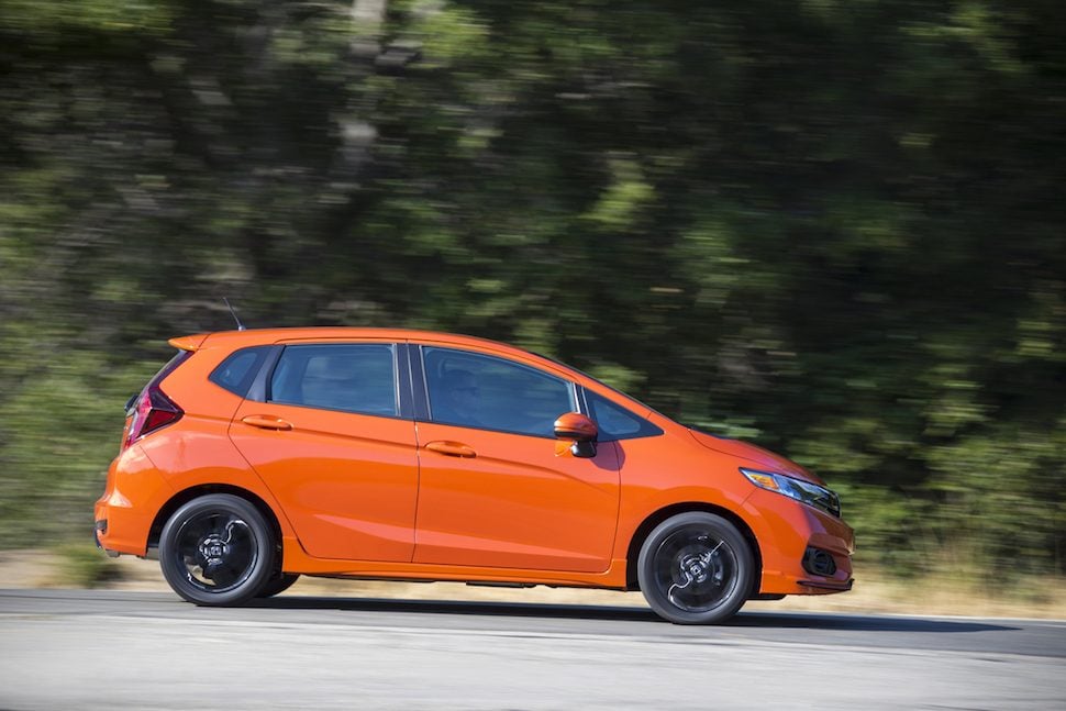 2018 Honda Fit Sport orange rolling sideview