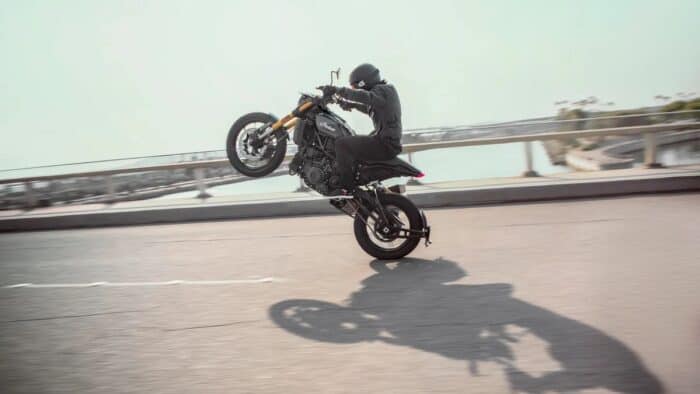 2019 Indian FTR 1200 S doing wheely