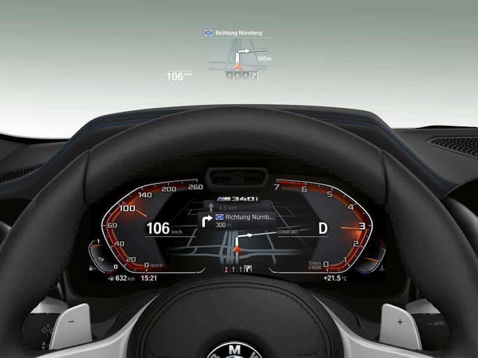 2020 bmw M340i instrument panel and HUD