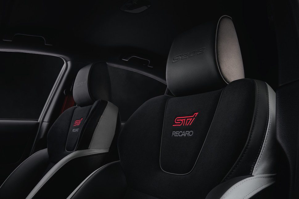 2019 Subaru STI S209 interior recaro seats