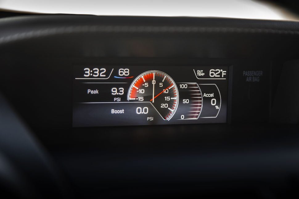 2019 Subaru STI S209 interior digital gauge cluster