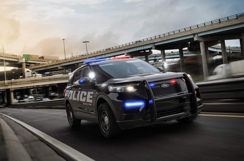 2020 Police Interceptor Utility rolling on street