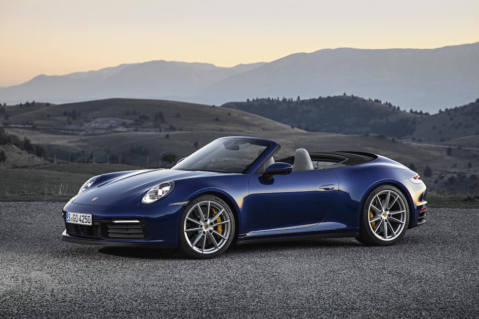 2020 Porsche 911 Cabriolet front top down