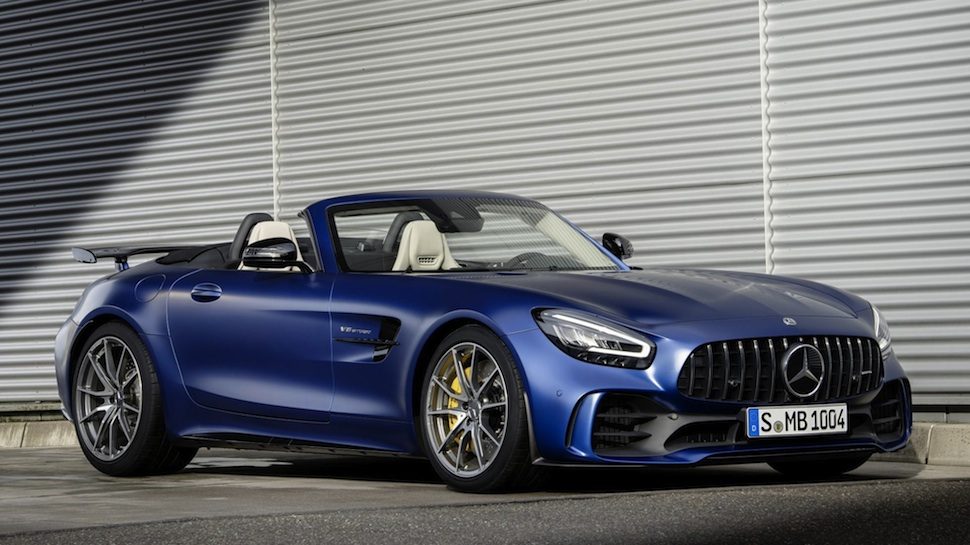 2020 Mercedes-AMG GT R Roadster top down parked in on street