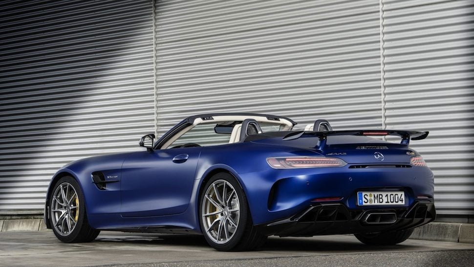 2020 Mercedes-AMG GT R Roadster rear view with top down