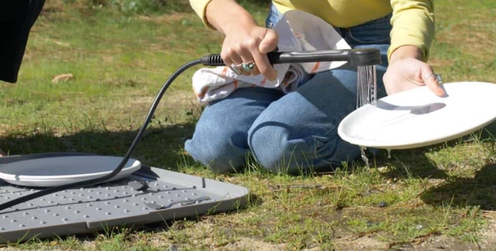 portable shower for camping and rinsing dishes