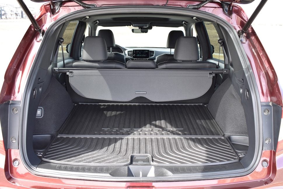 2019 Honda Passport rear trunk with seats down