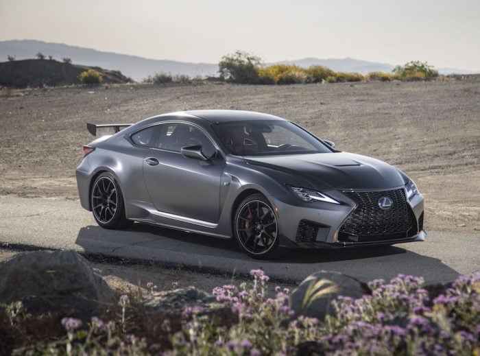 2020 Lexus RC F Track Edition front view in gray