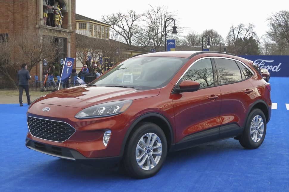 2020 Ford Escape front view parked on blue carpet