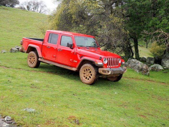 2020 jeep gladiator new truck outside in forest