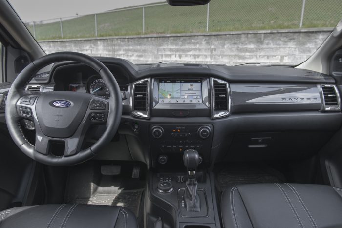 Front interior of the 2019 Ford Ranger Lariat