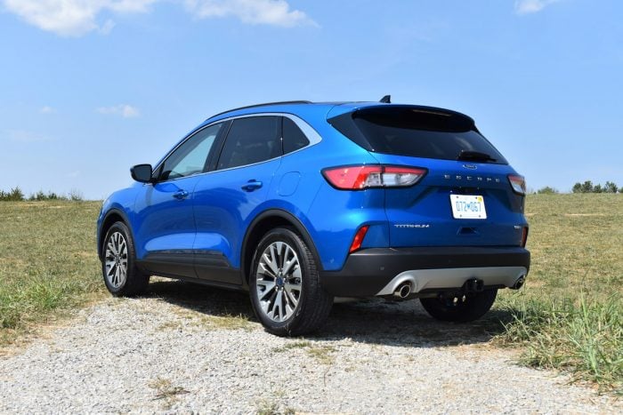 2020 ford escape review rear shot in blue